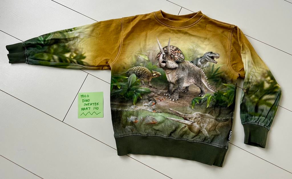 Molo dino sweater  maat 140, Ophalen of Verzenden, Zo goed als nieuw, Jongen of Meisje, Trui of Vest