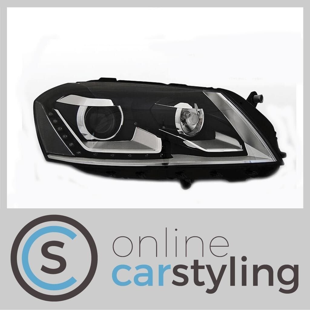 Koplampen VW Passat B7 Xenon Look LED DRL Zwart, Auto-onderdelen, Verlichting, -, Volkswagen, -, Nieuw