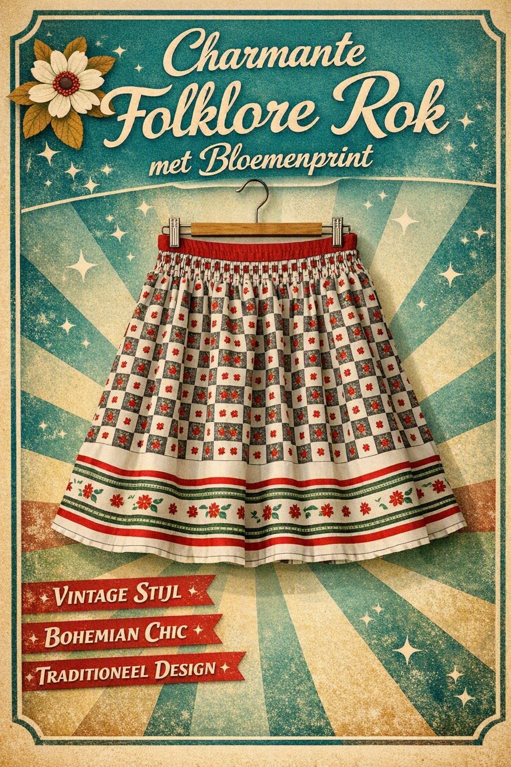 Blutsgeschwister Swing Skirt rok rood wit S/36 zgan, Ophalen of Verzenden, Maat 36 (S), Boven de knie, Rood