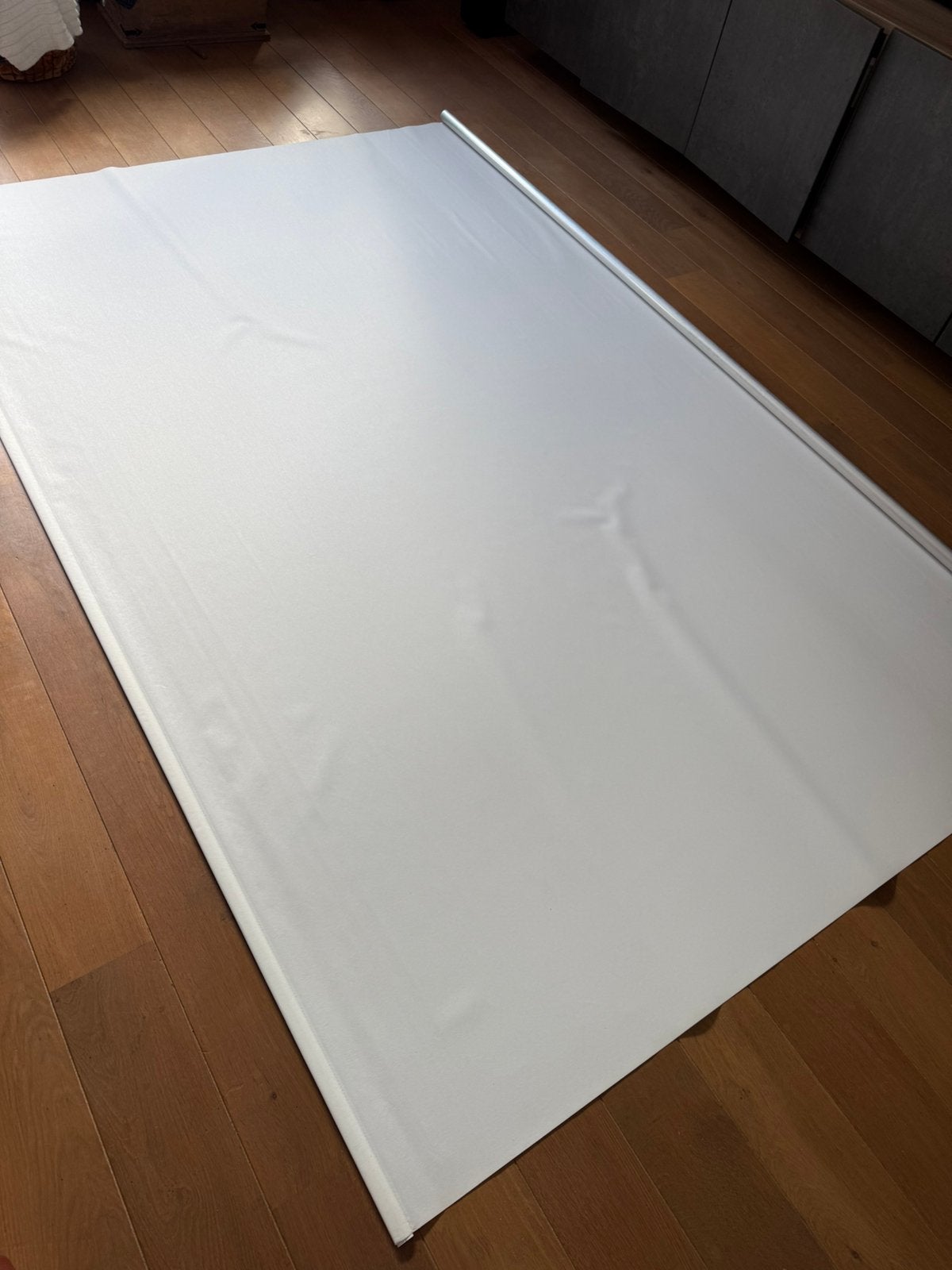 Rolgordijn (B:302,5 / H:195), “offwhite”, in nette staat, Ophalen, Rolgordijn, In te korten, 302 cm