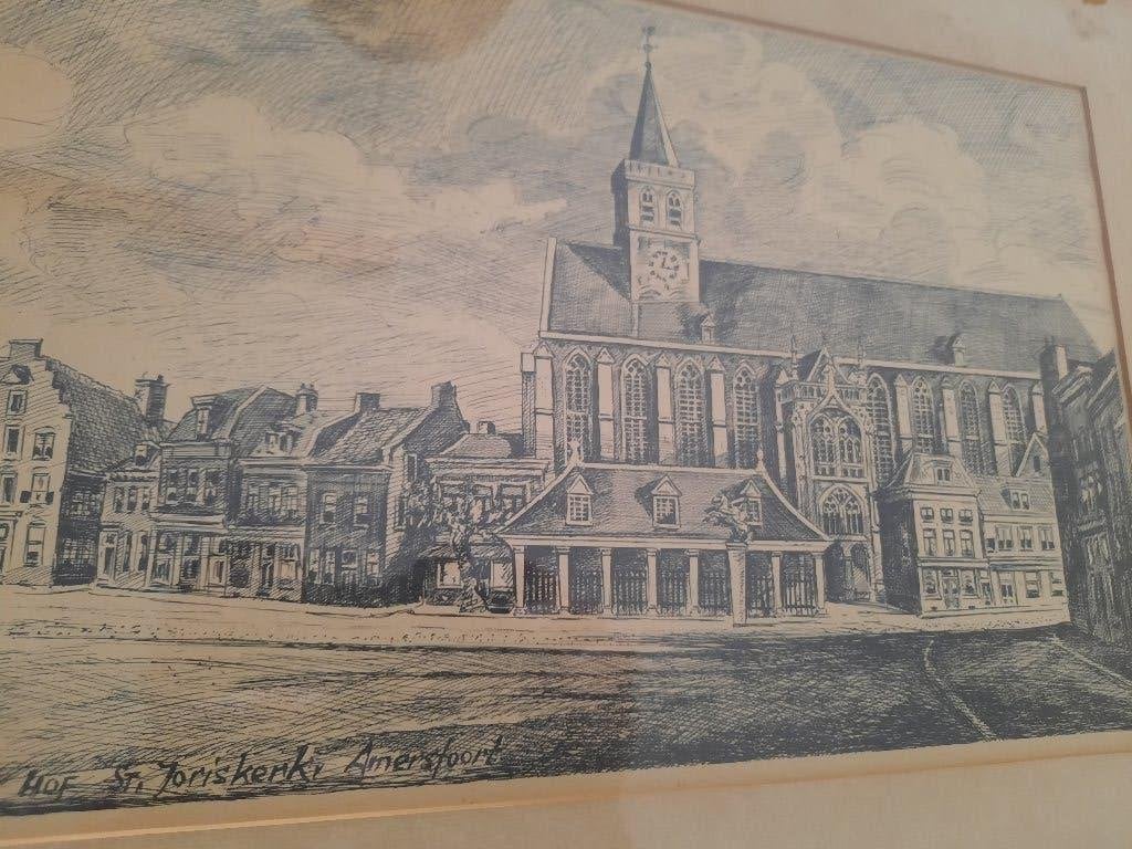 Drukwerk sint joriskerk amersfoort, Gebruikt, Ophalen of Verzenden, Minder dan 50 cm, 50 tot 75 cm