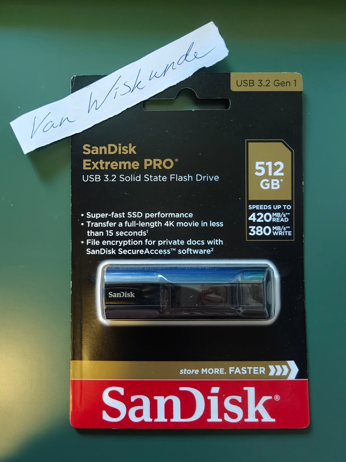 NIEUW SanDisk Extreme PRO 512GB USB 3.2 SSD Flash usbstick, Ophalen of Verzenden, Nieuw, SanDisk, 512 GB