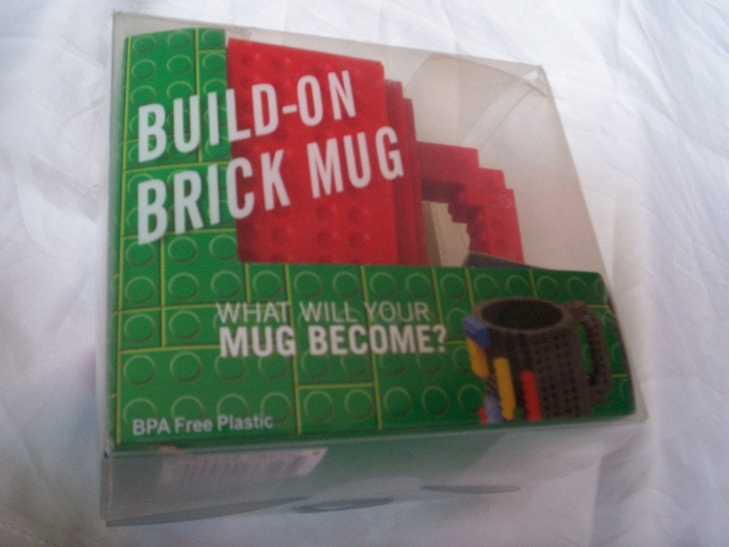 1 DRINKBEKER 'build-on brick mug' 0,35 Ltr. namaak Lego kop, Kunststof, Ophalen of Verzenden, Zo goed als nieuw, Kom(men)
