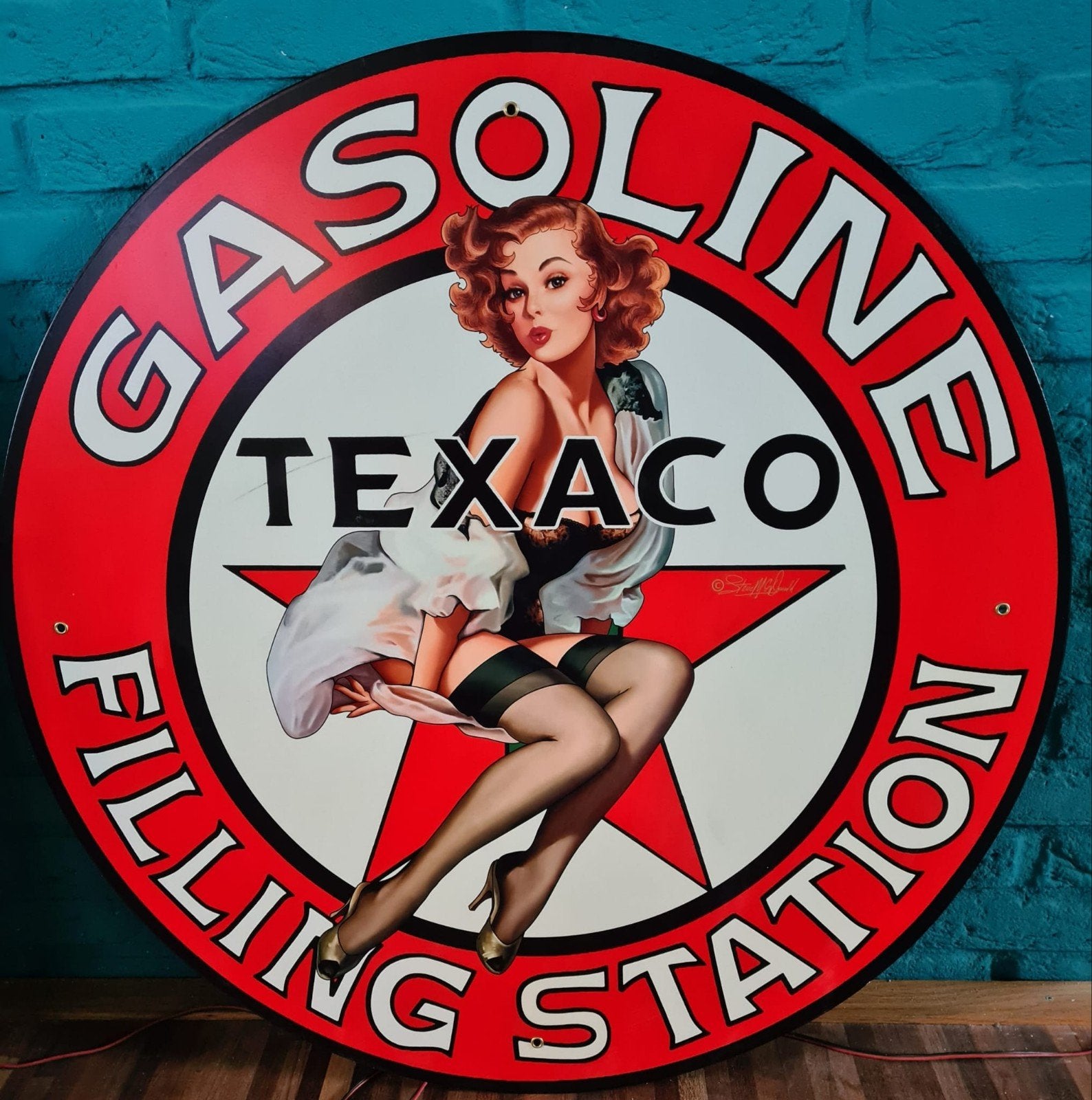 FIFTIES SIXTIES METALEN DECO BORD GASOLINE TEXACO, Ophalen, Nieuw