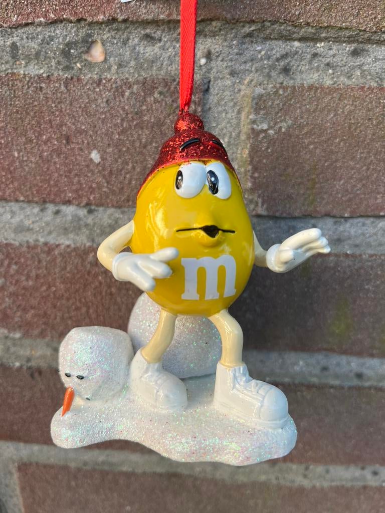 Yellow M&M’s ornament kerst peanut, Ophalen of Verzenden, Nieuw