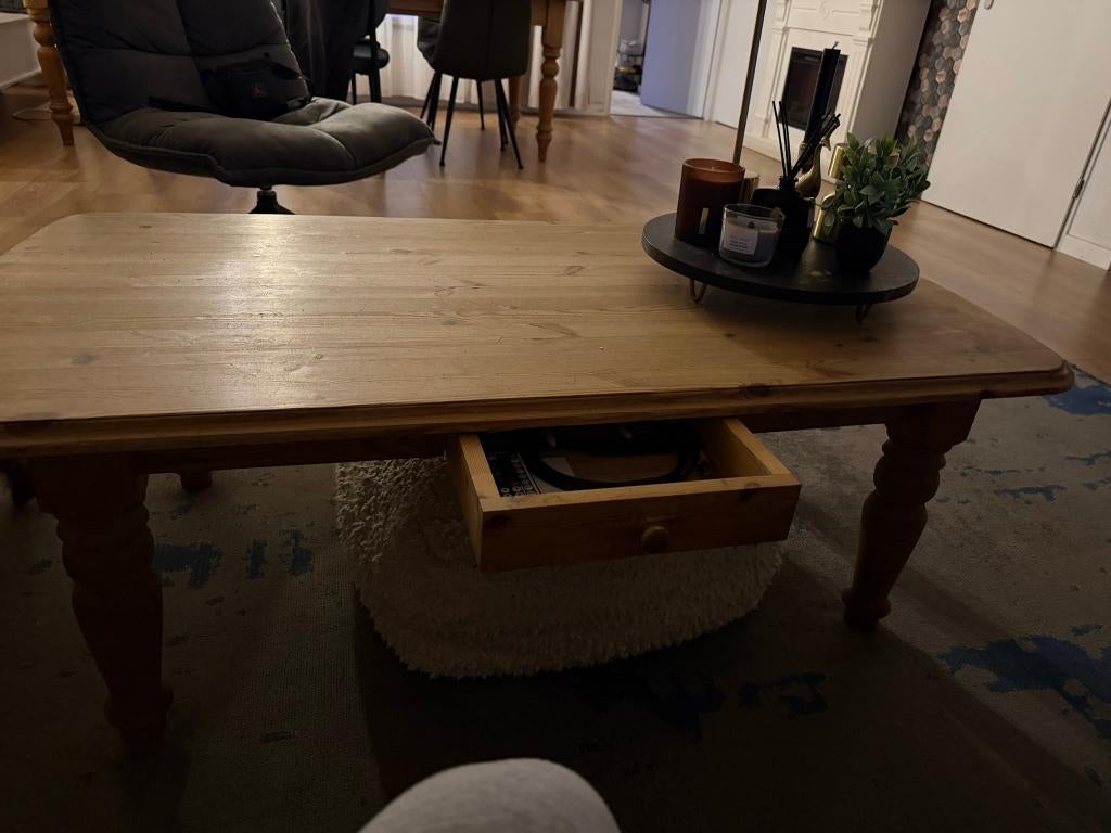 grenen salontafel, Ophalen, Gebruikt, 100 tot 150 cm, 50 tot 100 cm
