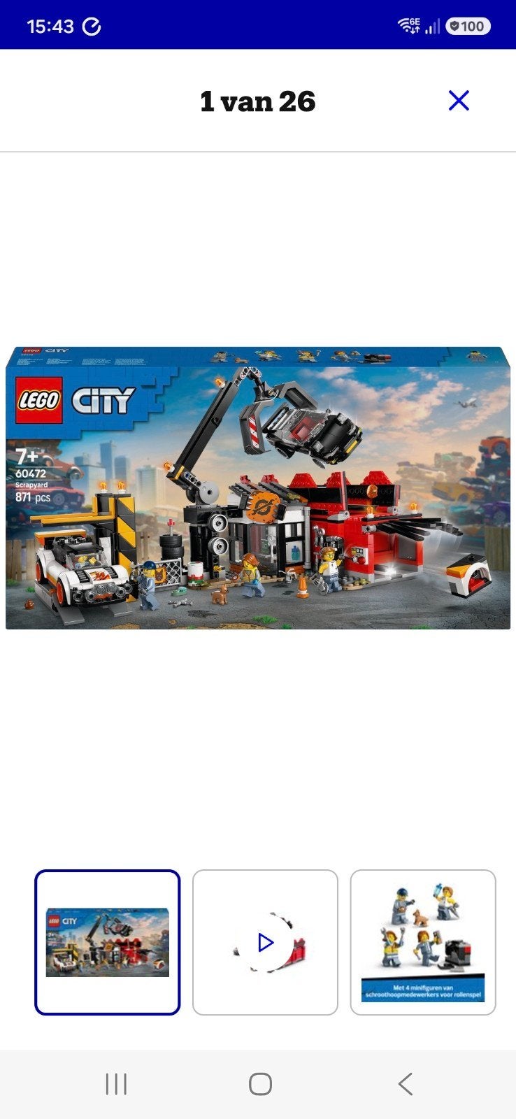 Lego city auto sloop 60472, Ophalen of Verzenden, Zo goed als nieuw