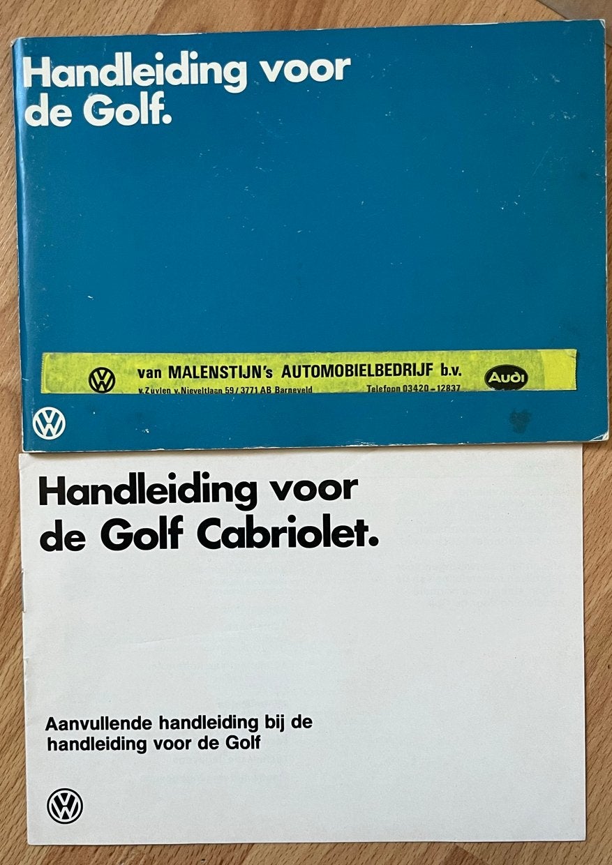 Zeer zeldzaam Handleiding VW Golf1 met aanvulling Cabriolet, Ophalen of Verzenden, Gelezen, Volkswagen