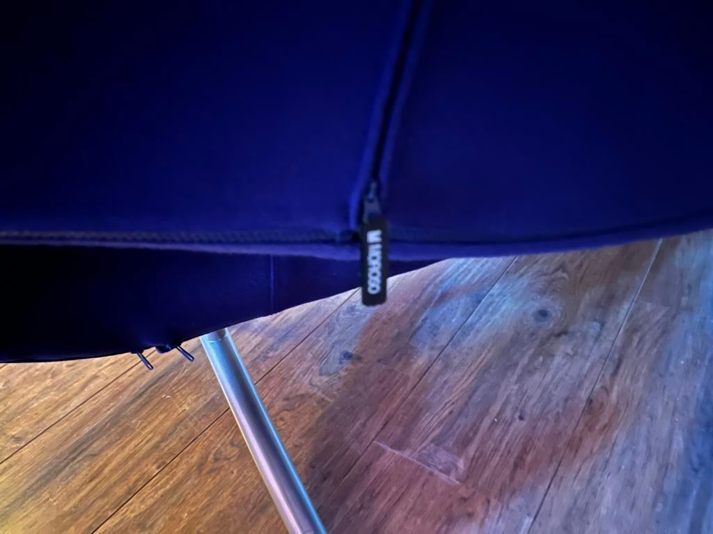 Unieke Moroso Bank - Blauw, Modern Design, Ophalen, Driepersoons, 75 tot 100 cm, Zo goed als nieuw