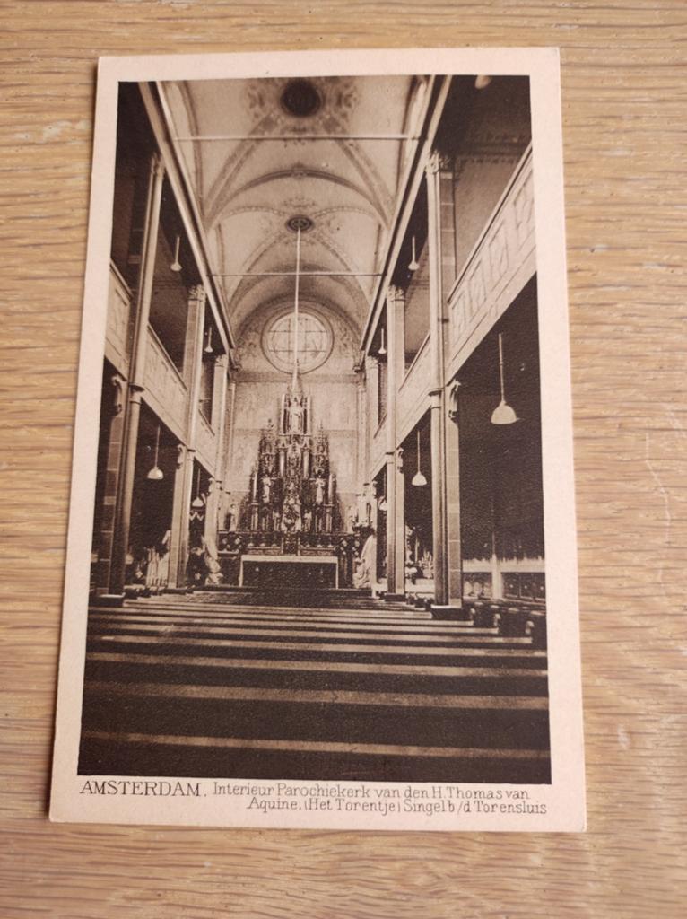 Ansichtkaart Amsterdam: Interieur Parochiekerk H. Thomas, Ophalen of Verzenden, Voor 1920, Ongelopen, Noord-Holland