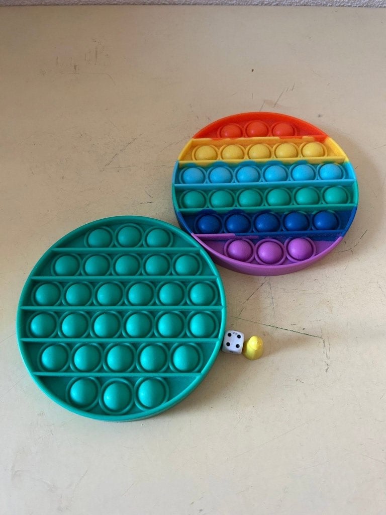 Set van twee ronde fidget toys pop it siliconen, Niet beschikbaar, Ophalen of Verzenden, Zo goed als nieuw, Onbekend / Merkloos