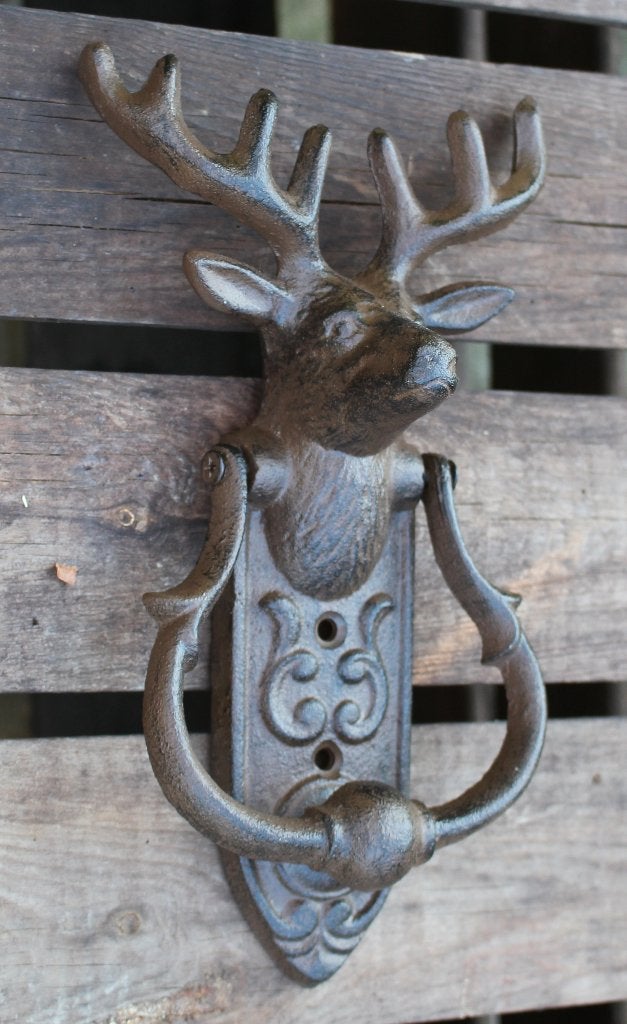 Gietijzeren Hertenkop Deurklopper - Rustiek & Decoratief, Euregioweg 225 Enschede, Vintage, Info@esschertdesign.nl, Nieuw