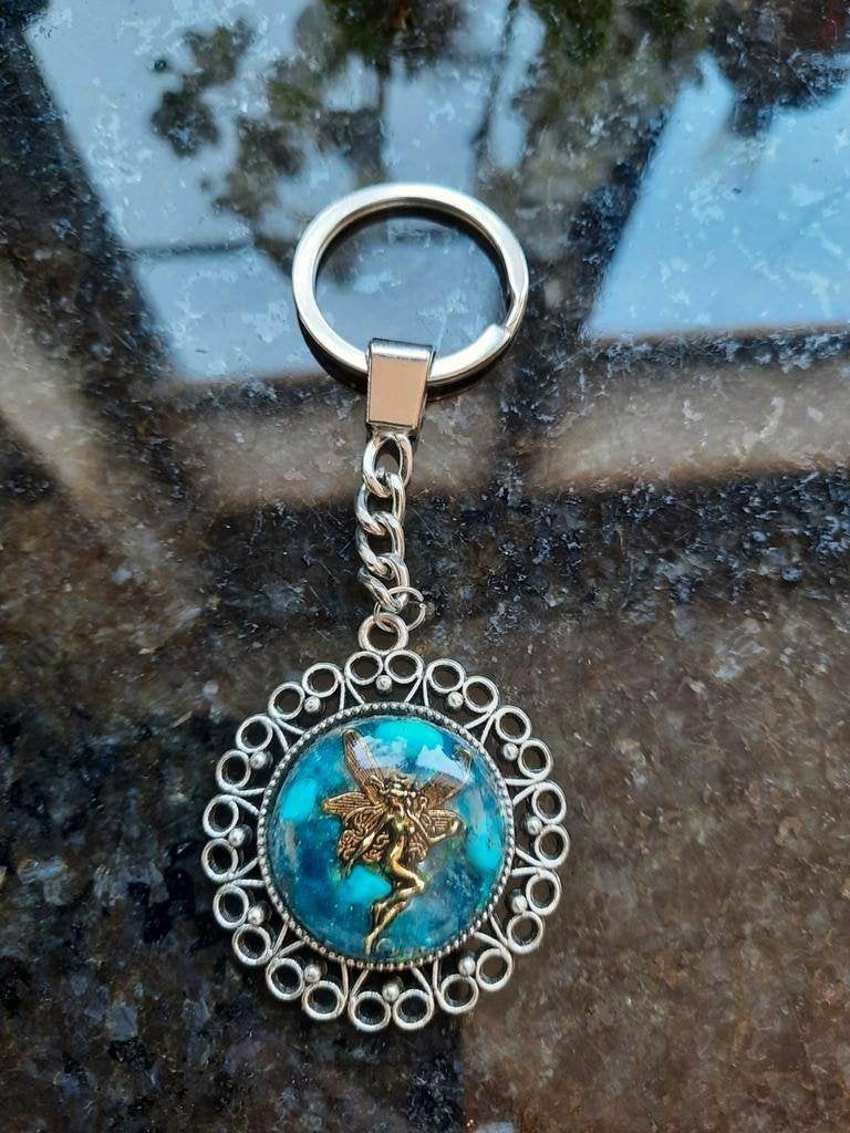 sleutelhanger met turkoois en apatiet, Sieraden, Tassen en Uiterlijk, Ophalen of Verzenden, Nieuw