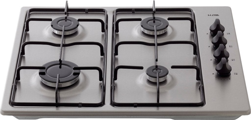 ETNA T106VRVSA 4-Pits Gaskookplaat RVS 58 cm, Nieuw, Inbouw, Gas, 4 kookzones