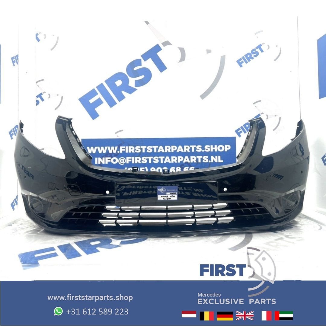 W447 VITO BUMPER A4478850825 Mercedes VITO VOORBUMPER ZWART, Gebruikt, -, Voor, Ophalen of Verzenden