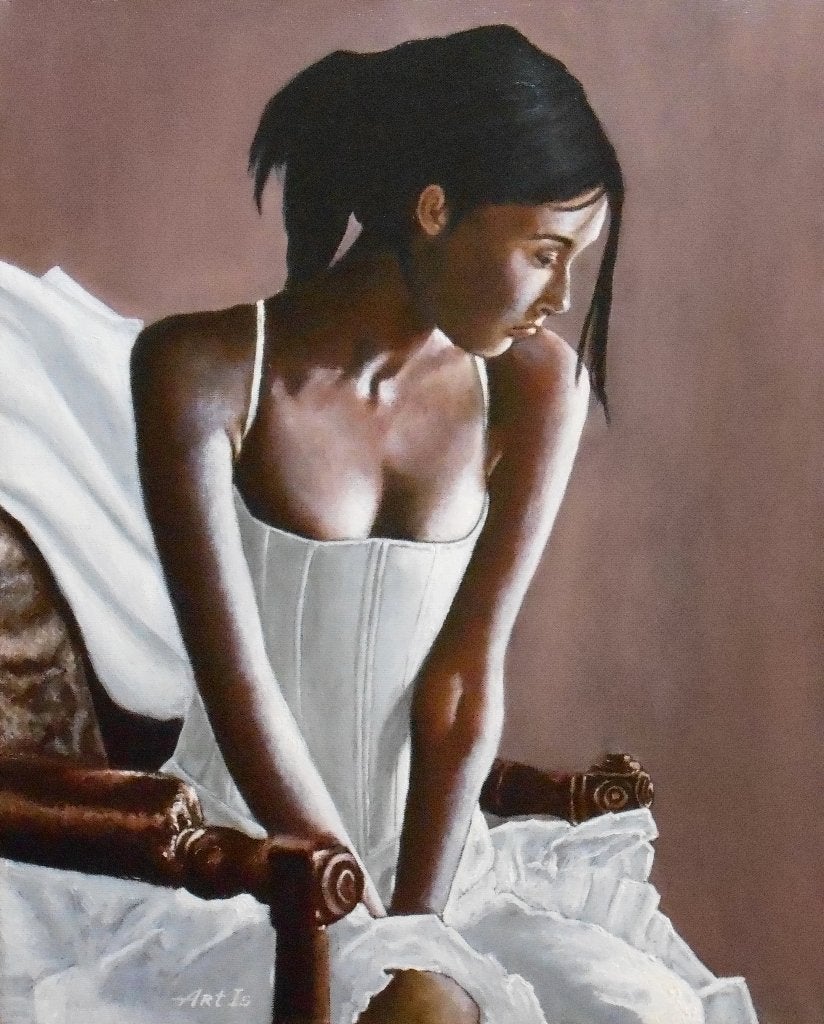 "Balletdanseres. Verdriet"  Schilderij, Verzenden, Olieverf, Handgeschilderd, Portret