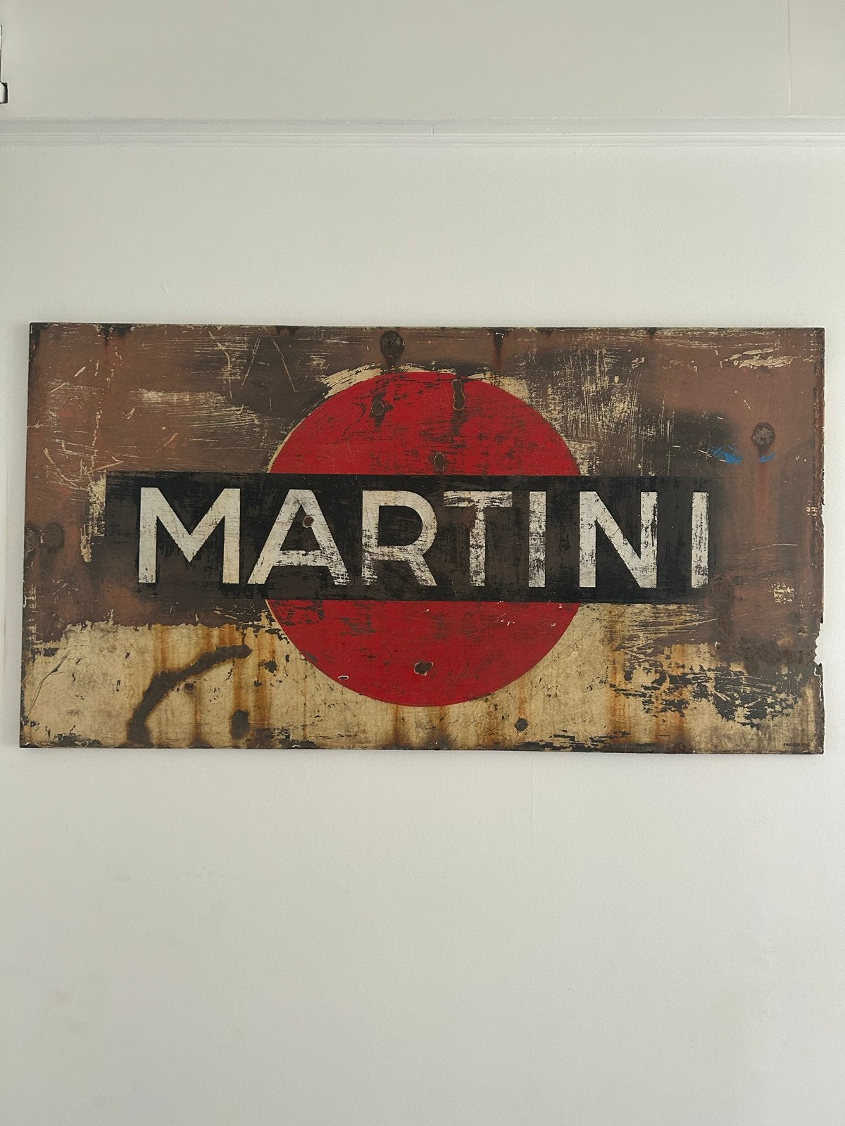 Vintage Martini reclamebord, Ophalen