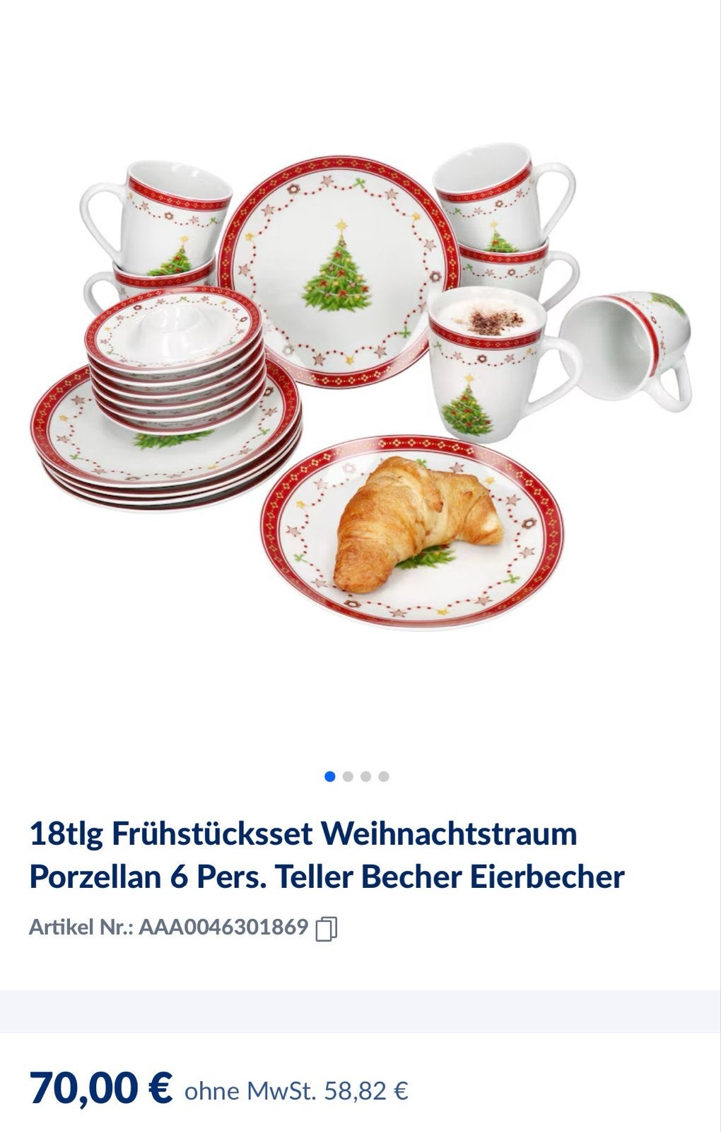 18-delig Kerstservies 'Weihnachtstraum' voor 6 personnen, Ophalen, Overige merken, Nieuw, Modern