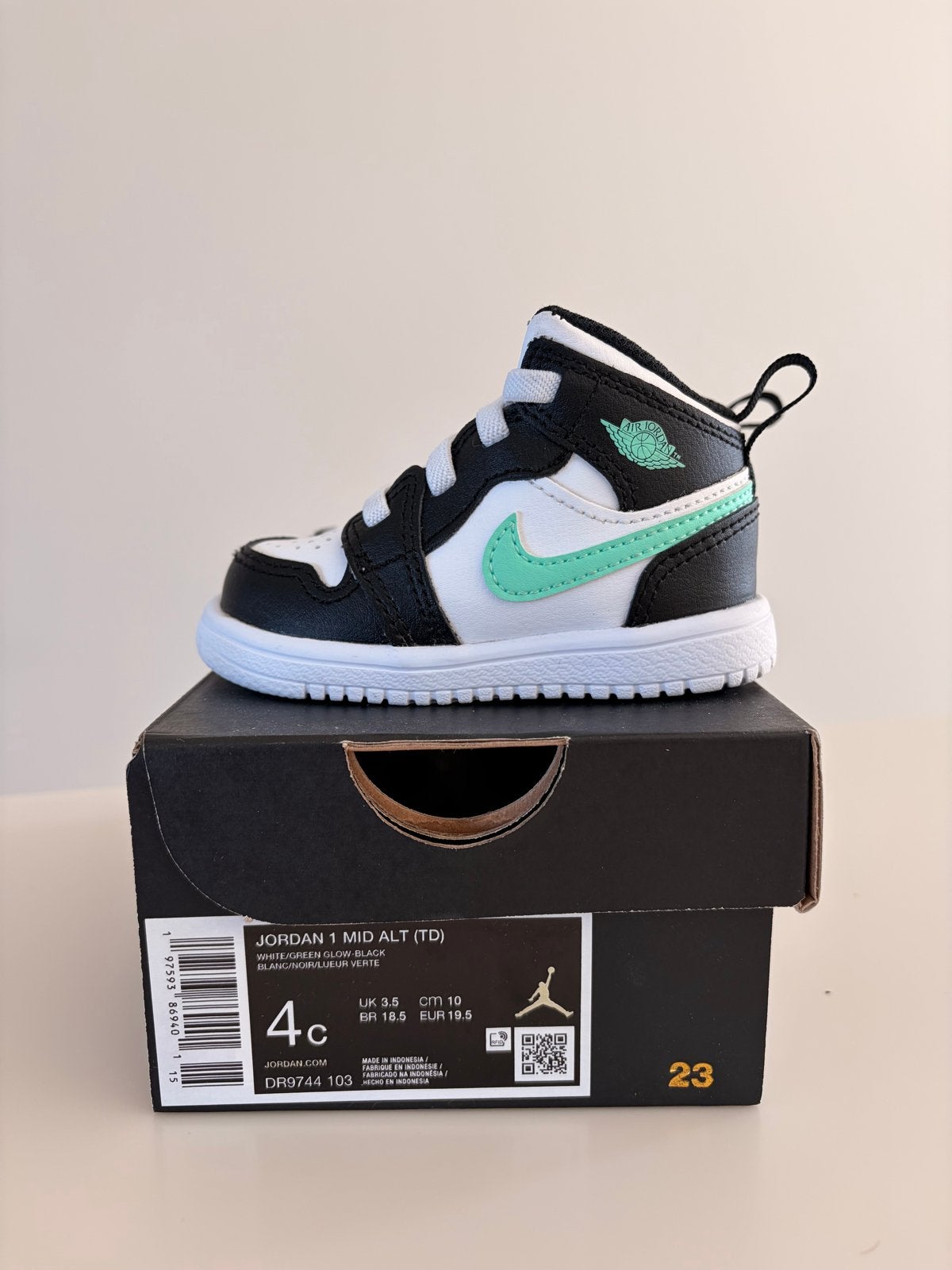 Jordan 1 Mid Alt (TD) - Baby sneakers maat 19.5, Ophalen of Verzenden, Zo goed als nieuw, Jongen of Meisje, Schoenen