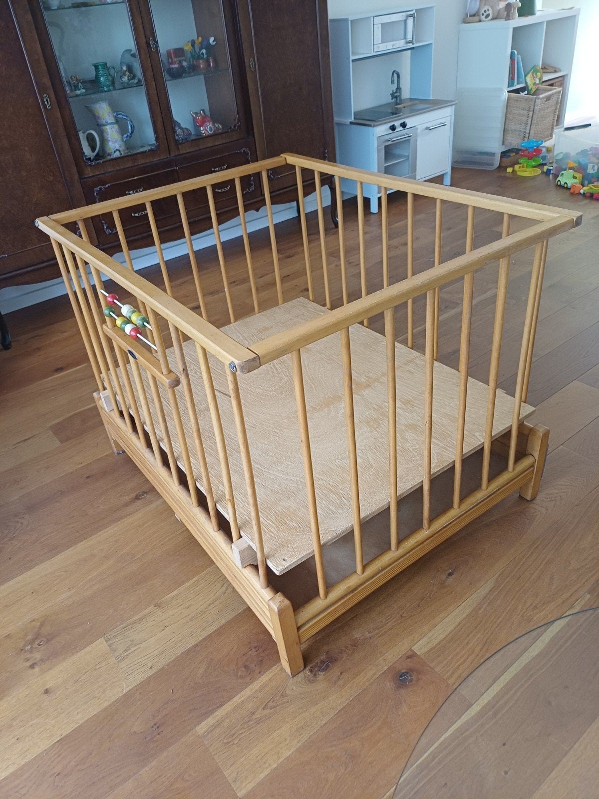 Houten box, vintage, Ophalen, Gebruikt, Vierkant, In hoogte verstelbaar