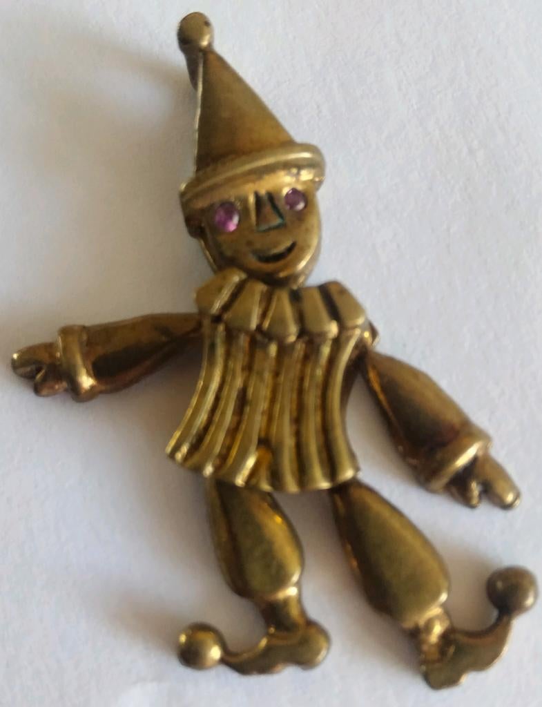 kettinghanger: harlekijn. Beweegbare armen, benen en hoofd., Sieraden, Tassen en Uiterlijk, Ophalen of Verzenden, Overige materialen