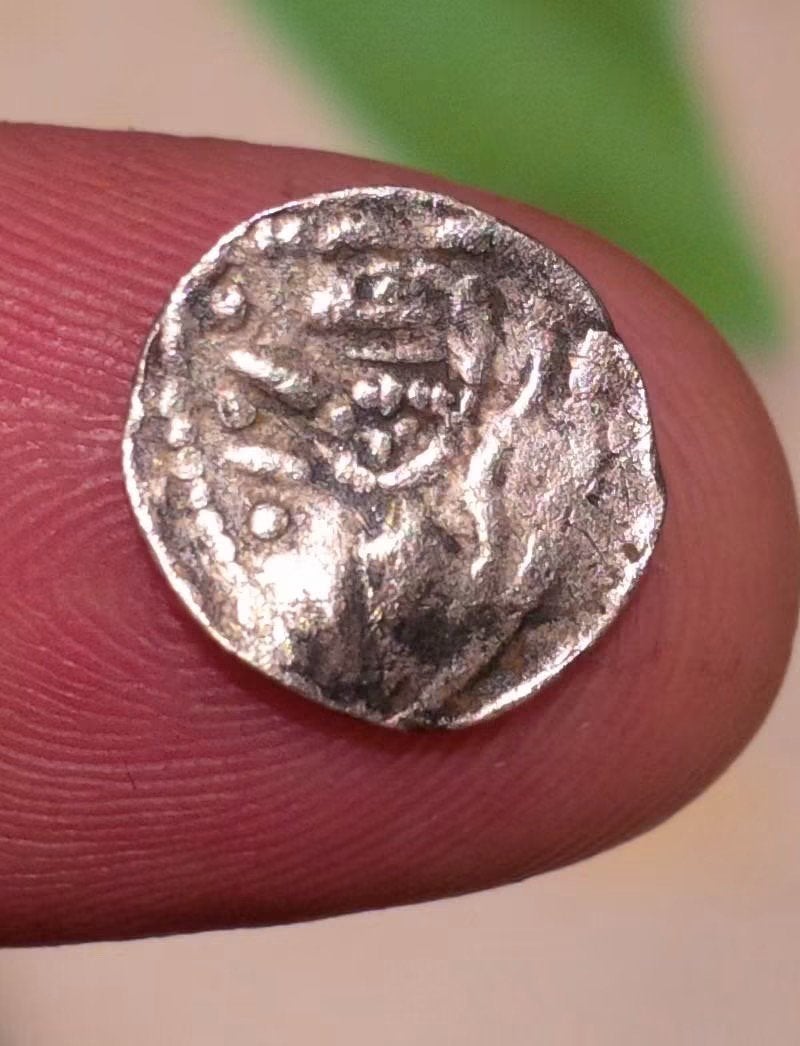Zilveren middeleeuwse penning “Aleydis van Bourgondië”, Ophalen of Verzenden, Losse munt