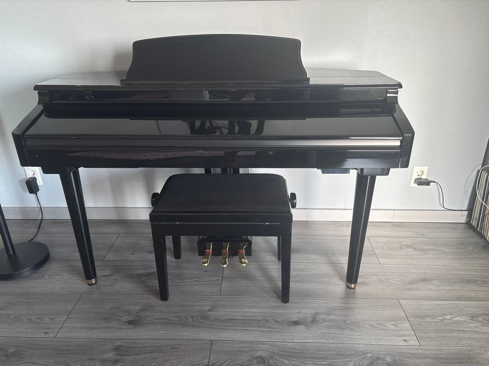 L&H MG 100 Digitale Piano Minivleugel Zwart Hoogglans, Ophalen, Zwart, Digitaal, Zo goed als nieuw