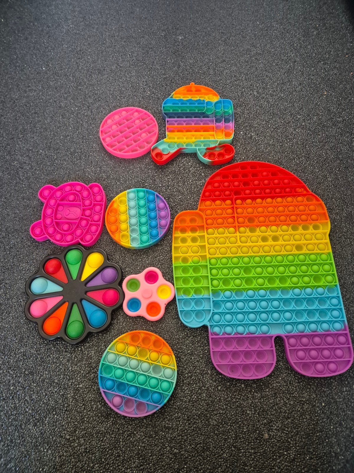 Diverse Pop-It Fidget Speelgoed Set - Regenboogkleuren, Ophalen of Verzenden, Zo goed als nieuw, Jongen of Meisje