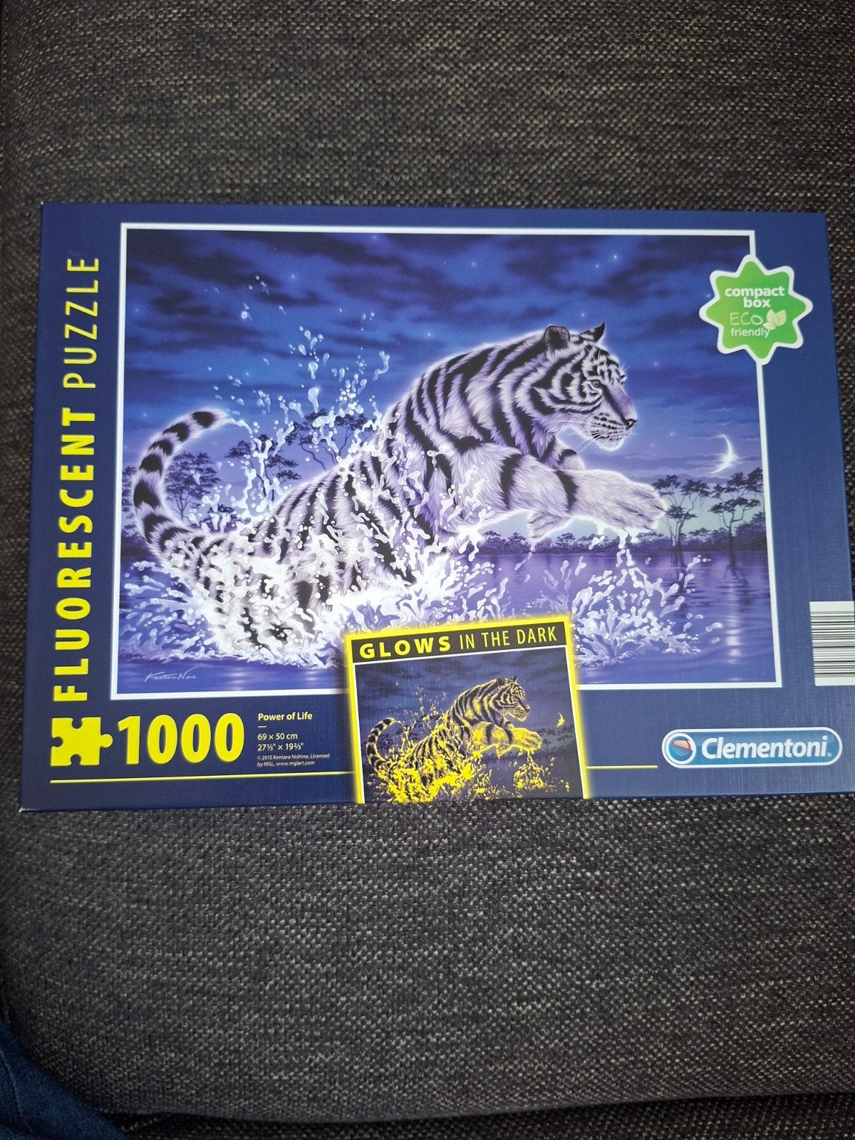 Clementoni Fluorescent Puzzel Tijger - 1000 stukjes, Ophalen of Verzenden, 500 t/m 1500 stukjes, Zo goed als nieuw, Legpuzzel