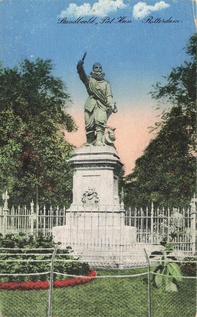 Rotterdam, Standbeeld Piet Hein, Verzamelen, Ansichtkaarten | Nederland, Ophalen of Verzenden, Voor 1920, Ongelopen, Zuid-Holland