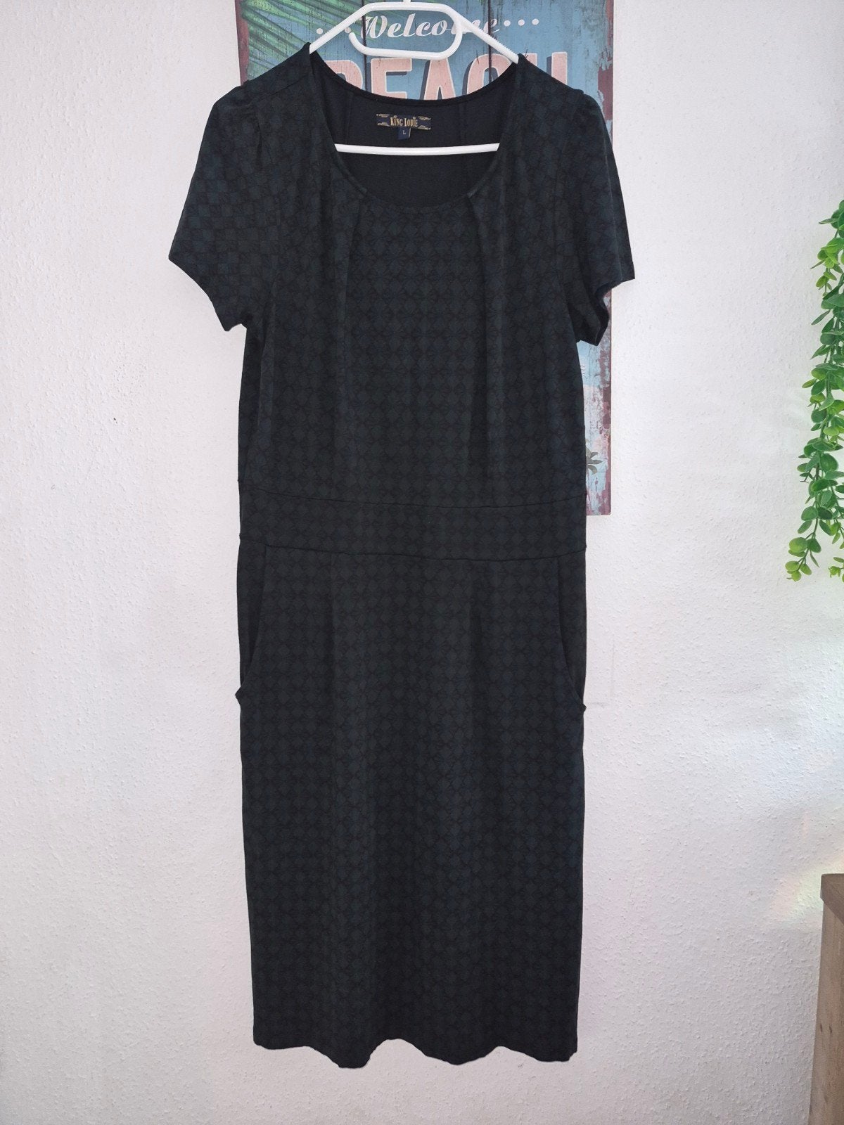 King Louis Mona dress maat L groen, Kleding | Dames, Jurken, Ophalen of Verzenden, Zo goed als nieuw, Maat 38/40 (M), Groen
