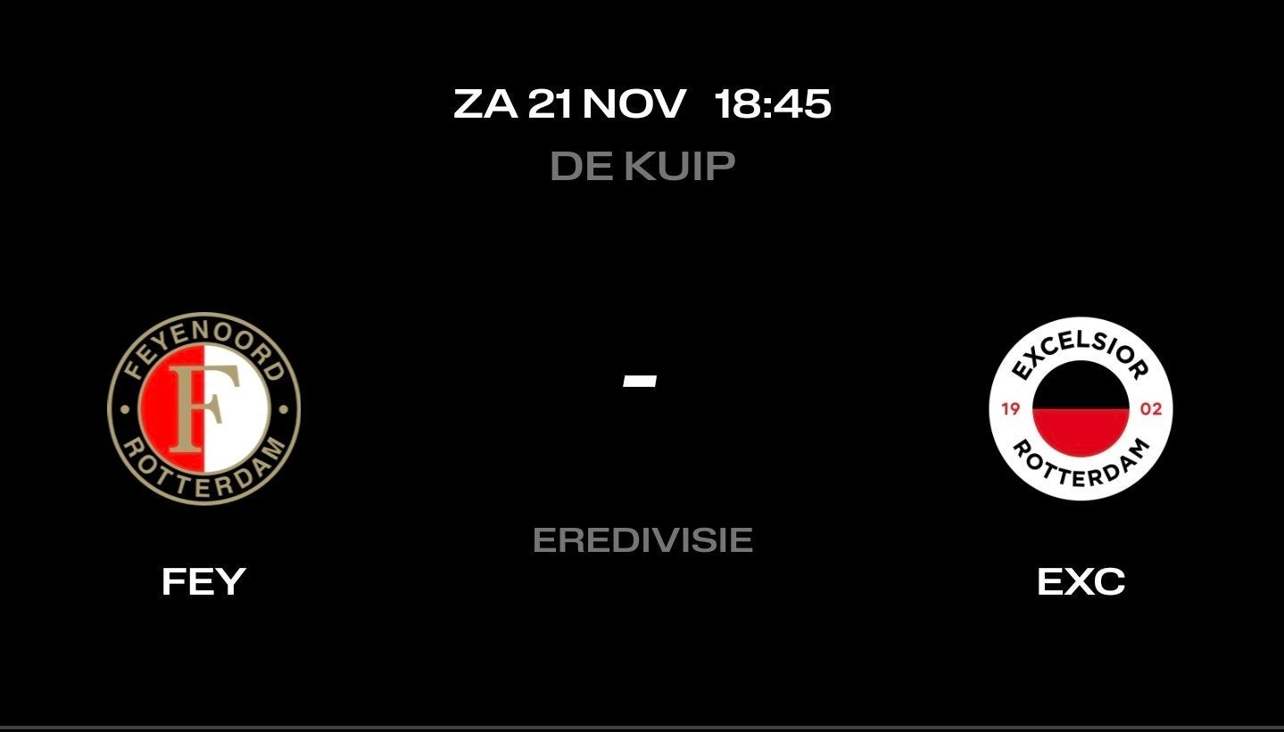 Feyenoord-Excelsior, Losse kaart, Eén persoon, November