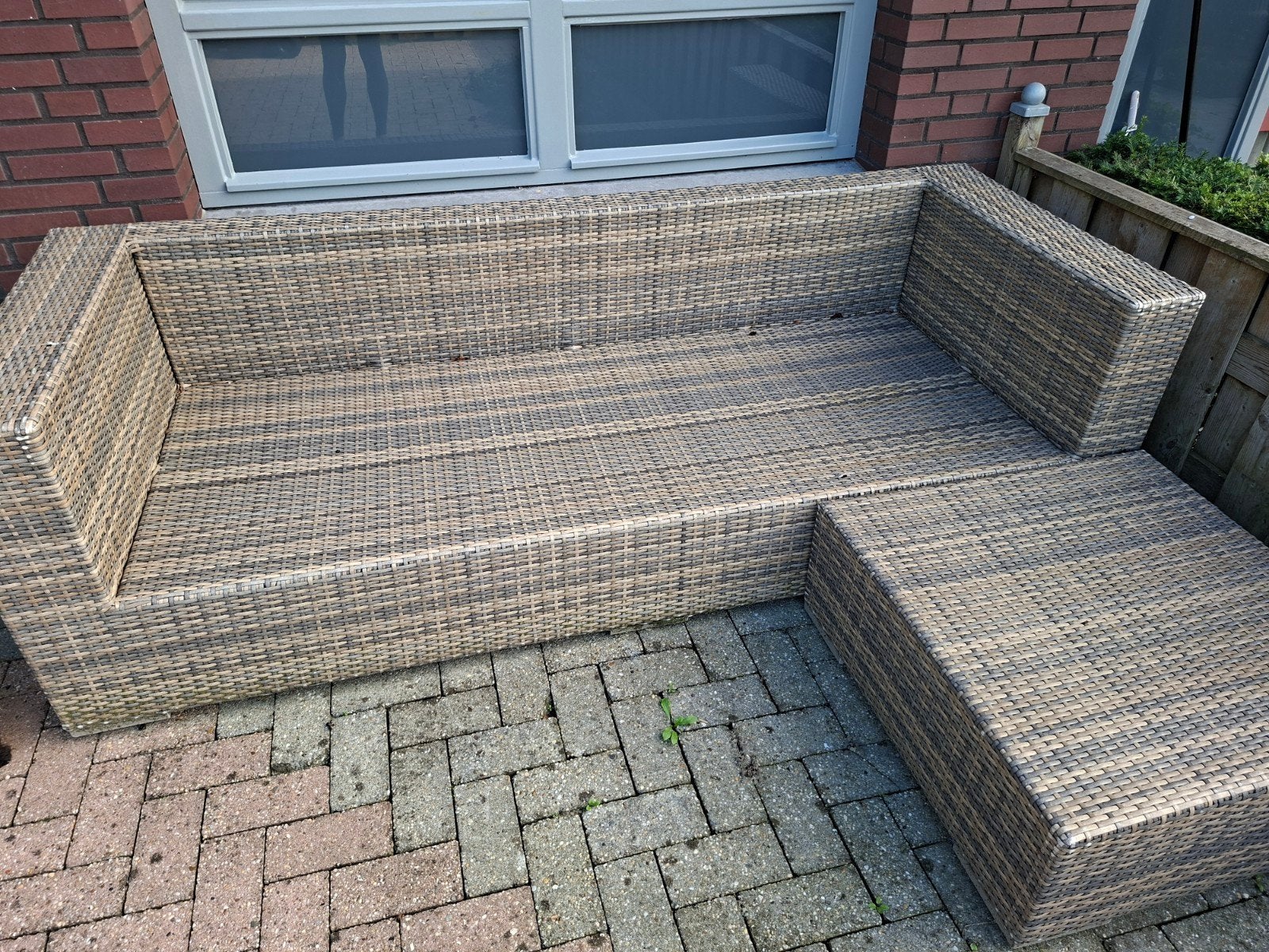 Leuke loungeset met lichtgrijze kussens, Tuin en Terras, Ophalen