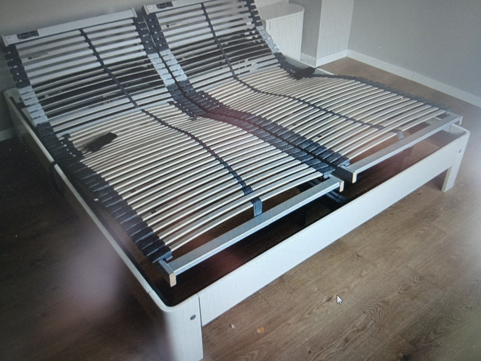 Auping auronde  elektrische lattenbodems, Ophalen, Wit, Tweepersoons, 180 cm