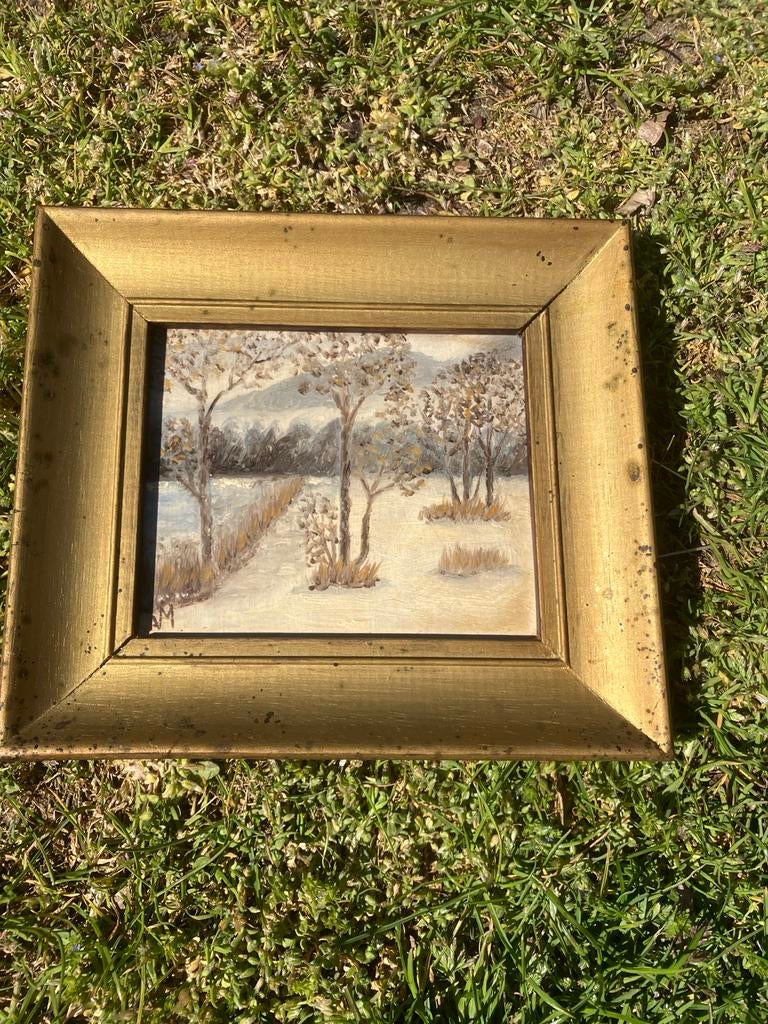 Schilderij Winterlandschap Mari J. van Mook (1987), Antiek en Kunst, Ophalen of Verzenden