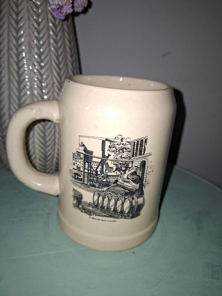 Vintage bierpul "De brouwer naar J.Luyken.", Ophalen of Verzenden