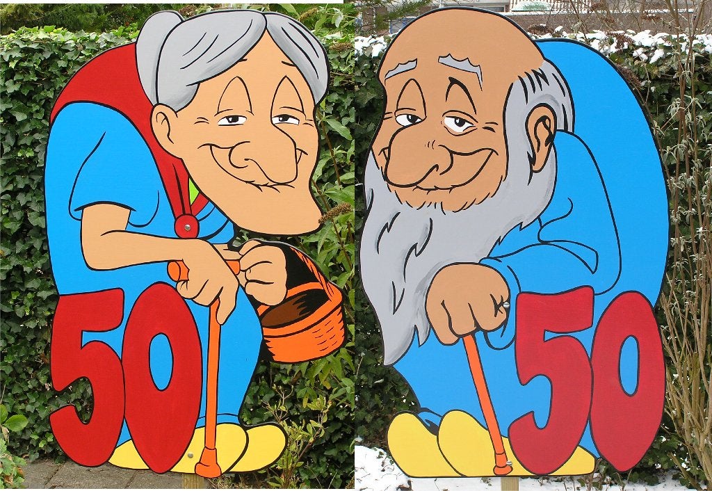 Abraham 50 jaar huur bord verjaardag, Ophalen, Zo goed als nieuw, Overige