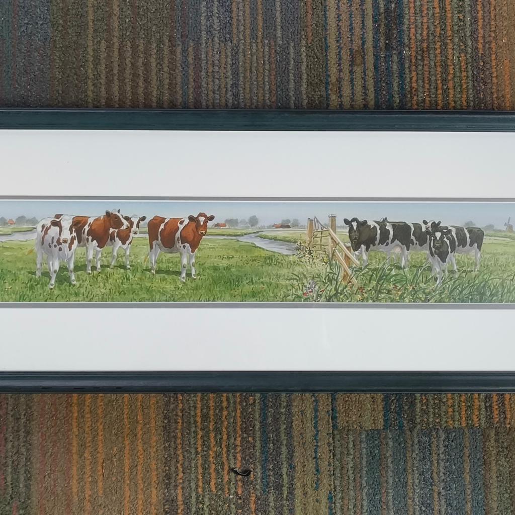 Wiebe van der Zee aquarel koeien, Antiek en Kunst, Ophalen of Verzenden