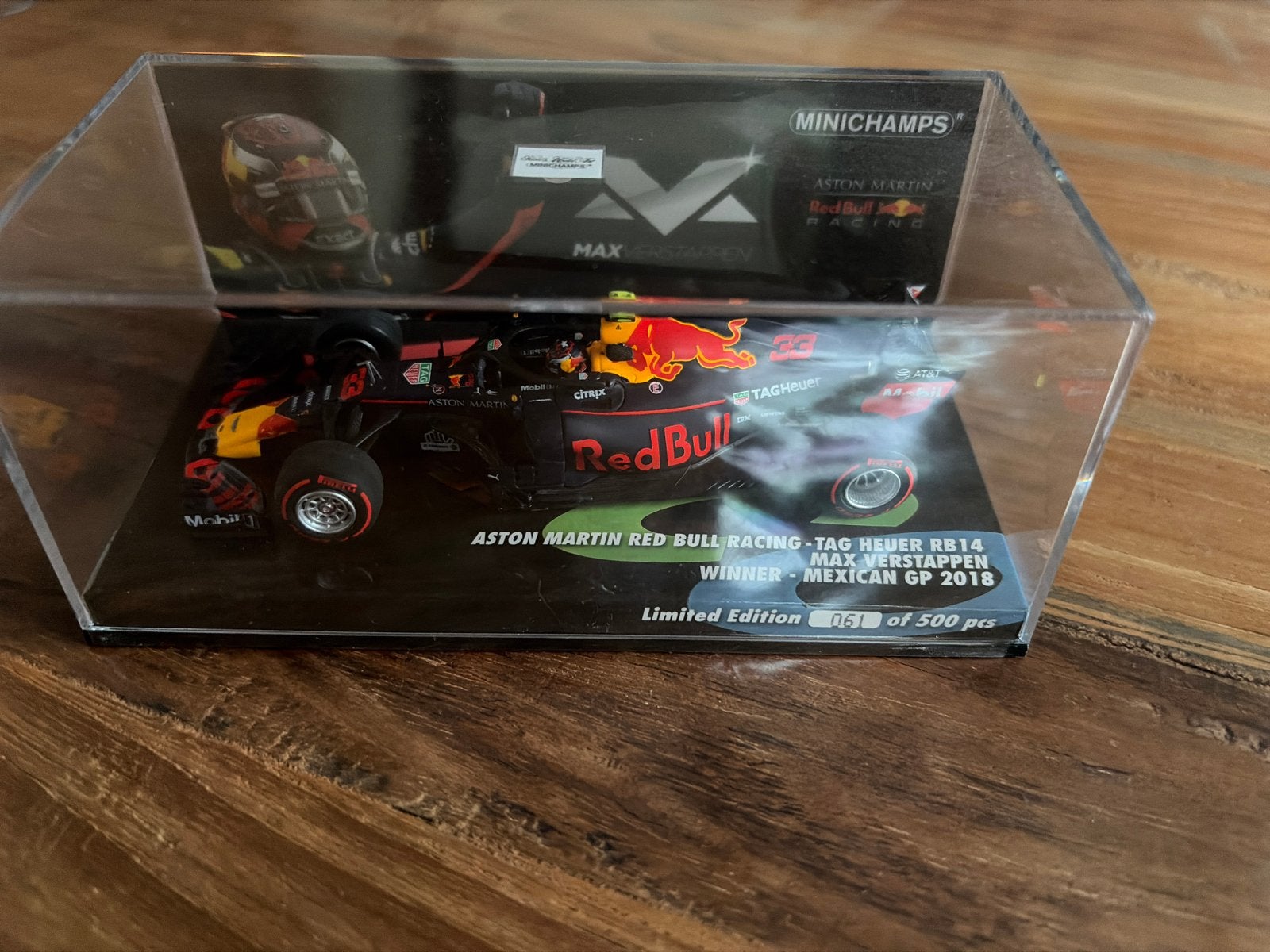 Minichamps Red Bull Racing RB14 Max Verstappen Mexico GP 201, Auto, 1:32 tot 1:50, Zo goed als nieuw, Ophalen