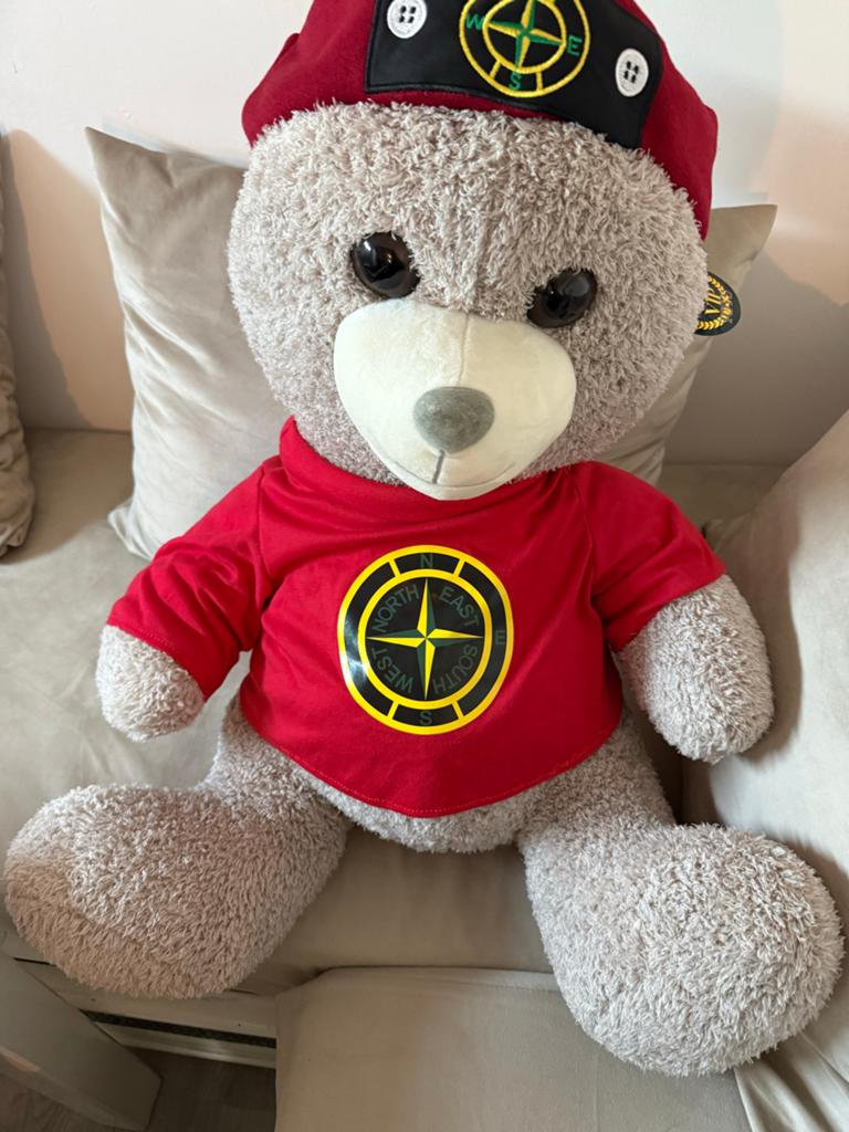 Grote teddybeer met Stone Island kleding, Kinderen en Baby's, Speelgoed | Knuffels en Pluche, Zo goed als nieuw, Beer, Overige karakters