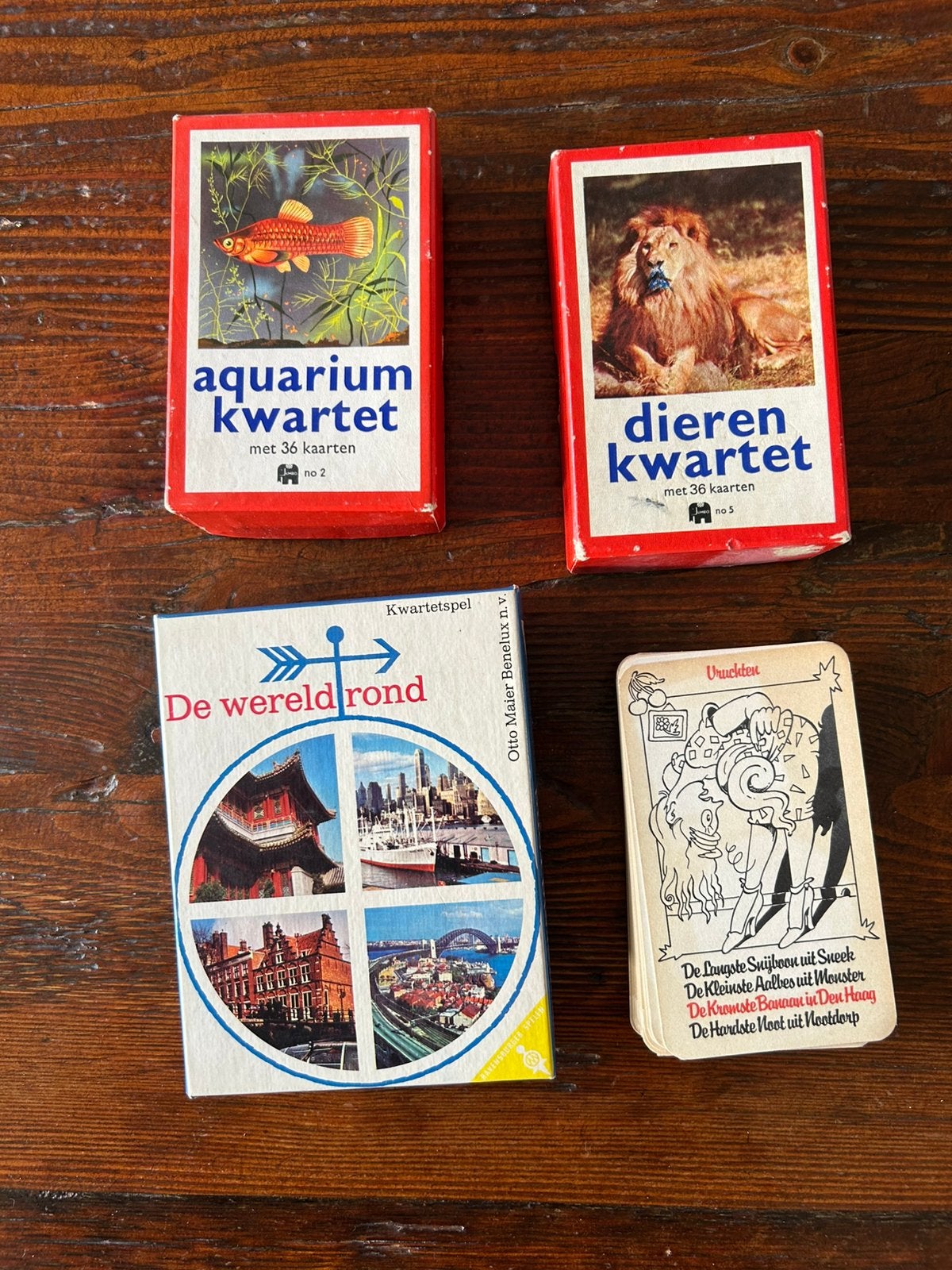 4 vintage kwartetspellen, Ophalen of Verzenden, Zo goed als nieuw, Kwartet(ten)