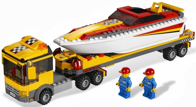 LEGO City 4643- Power Boat Transporter - gebruikte set, Kinderen en Baby's, City, Lego, Info@lego.nl, Ophalen of Verzenden