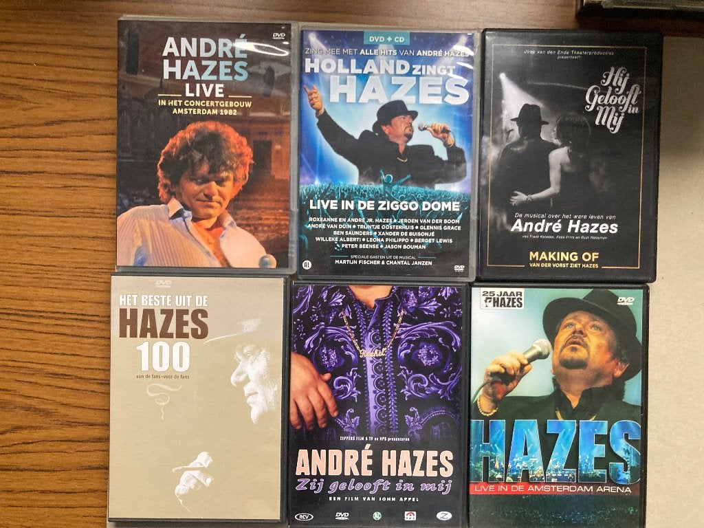 T.K. nog 6 dvd's 10 cd's van Andre Hazes zie actuele lijst, Alle leeftijden, Ophalen of Verzenden, Gebruikt, Concert
