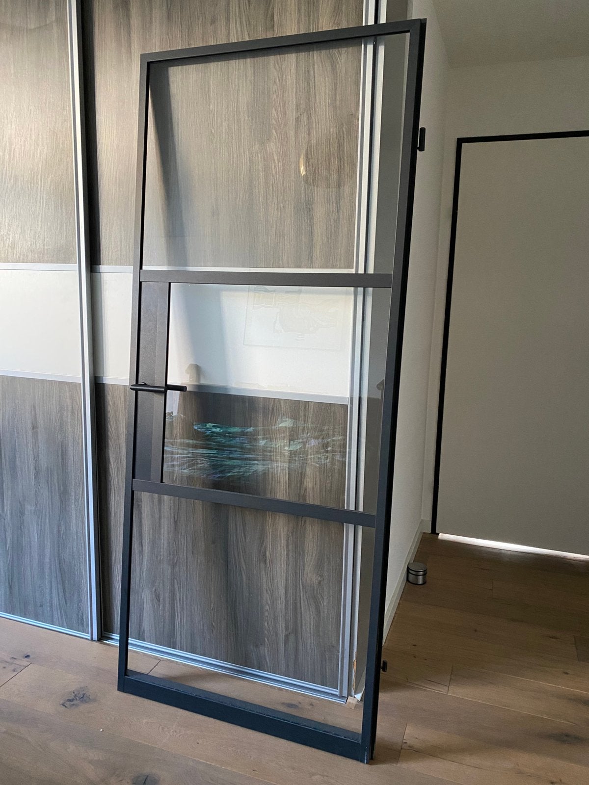 Gewoon Gers opdek deur glas/staal, Ophalen, 80 tot 100 cm, Binnendeur, 200 tot 215 cm