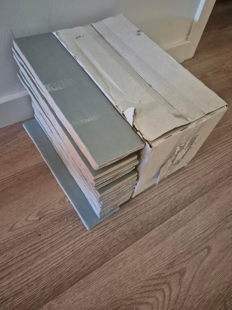 Masia Ash Blue tegels 7,5x30 cm, Ophalen, Wandtegels, Nieuw, Minder dan 20 cm
