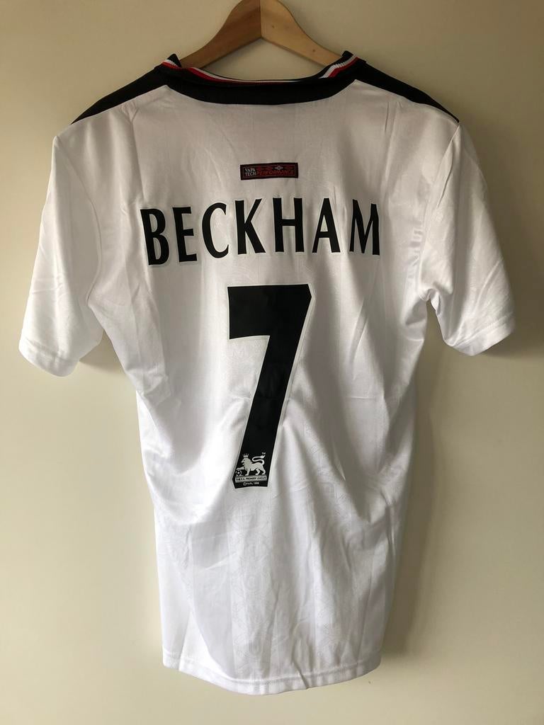 Beckham Manchester United retro voetbalshirt maat L, Ophalen of Verzenden, Zo goed als nieuw, Buitenlandse clubs, Shirt