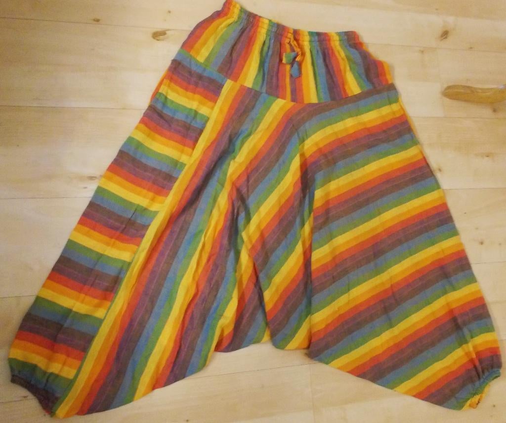 100% katoen hippy regenboog/rainbow kleuren broek! 40, Maat 38/40 (M), Overige kleuren, Verzenden, Zo goed als nieuw