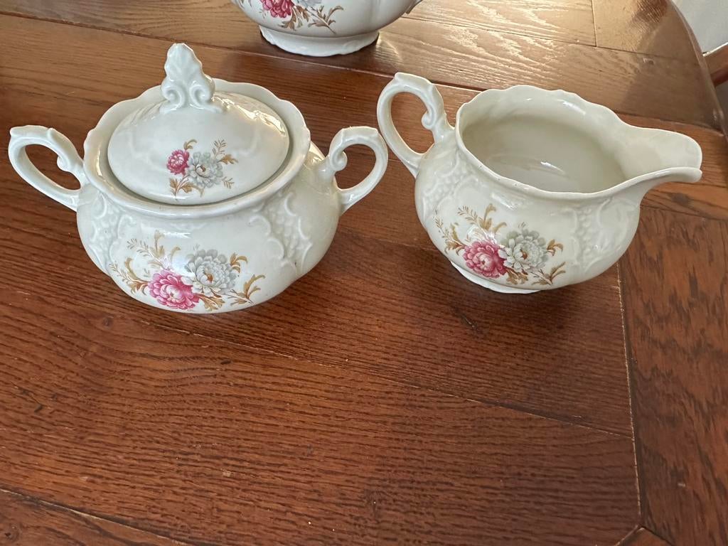 Vintage melkkannetje en suikerpot Mosa Maastricht, Gebruikt, Overige typen, Ophalen of Verzenden, Overige stijlen