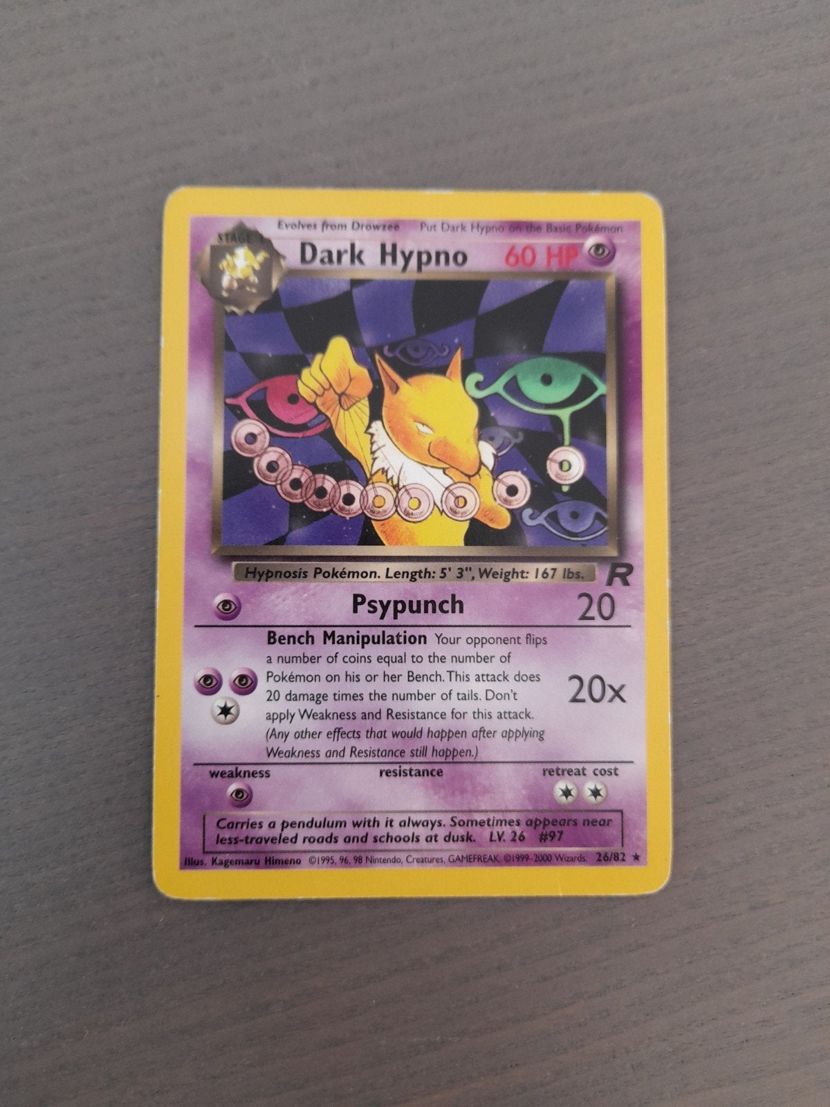 Team rocket 28/82 dark hypno, Ophalen of Verzenden, Gebruikt, Losse kaart