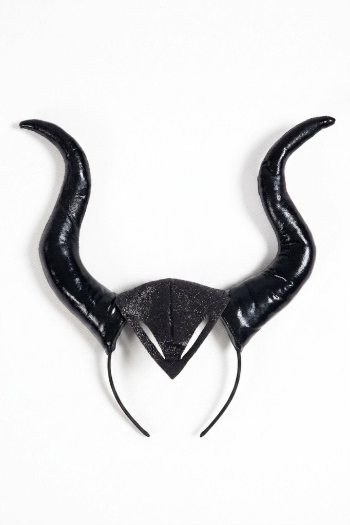 Zwarte hoorns maleficent haarband heks diadeem dons glossy, Kleding | Dames, Ophalen of Verzenden, Zo goed als nieuw, Halloween